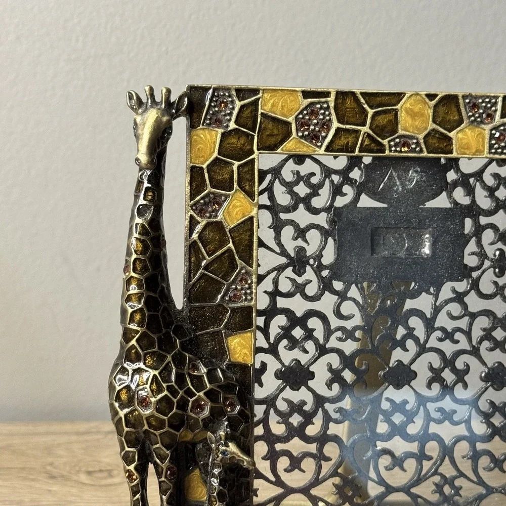 TIZO Photo‎ Frame Elegant Jeweled Giraffe & Calf Design Italian 3.